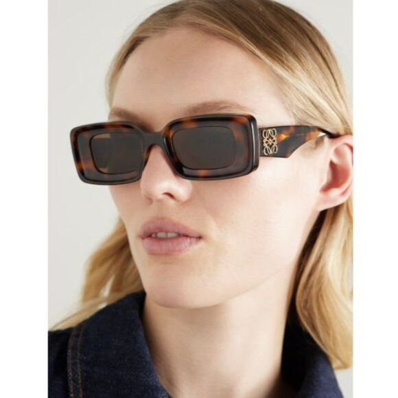 NEW LW40102F 52E, LOEWE SQUARE HAVANA BROWN SUNGLASSES LOEWE - Picture 6 of 12